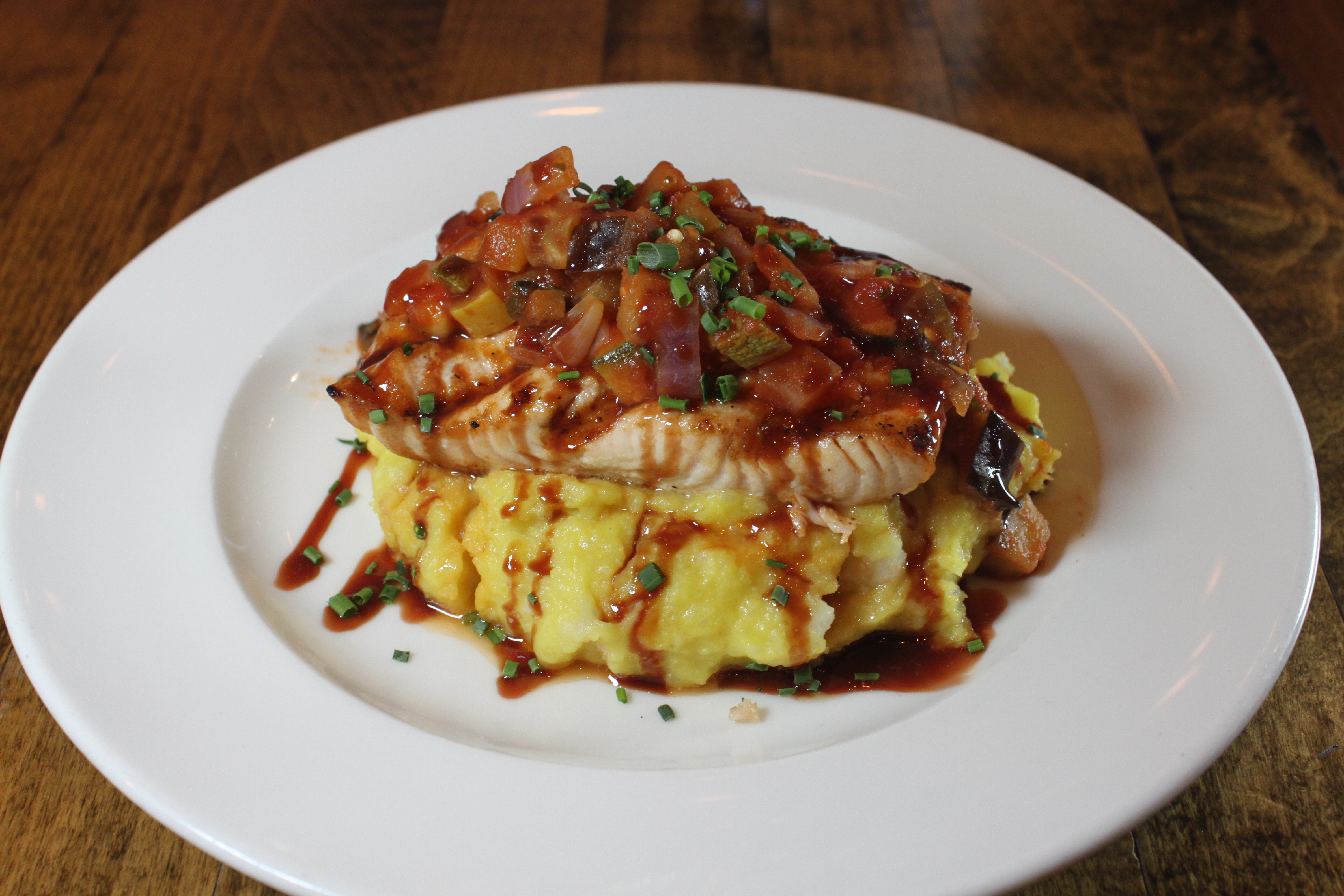Blood-orange glazed salmon